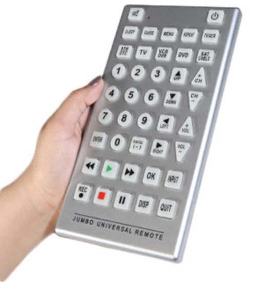 With the Universal Jumbo Remote Control, you'll never have to ask &quot;Where's the remote?&quot; again! The large (8.5&quot; x 4.5&quot;) size makes it almost impossible to lose.