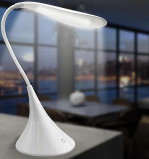 We just love this light! This sleek, contempory and designer styled desk lamp is great for any room and not just for desks. Click to see pictures and a  video.