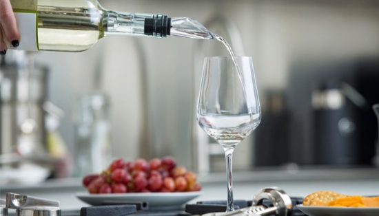 The Stainless Steel Wine Chiller and Pourer cools your wine to an ideal drinking temperature in just 10 to 15 minutes and keeps your wine chilled for up to one hour.