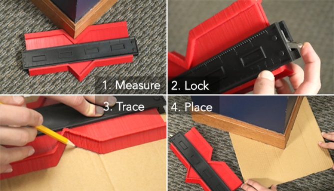 Finally take the guesswork out of your measurements and cuts! A contour gauge, or profile gauge, will help you record and measure odd angles so that you can, for example, fit a tile around a corner, pipe, or curve.