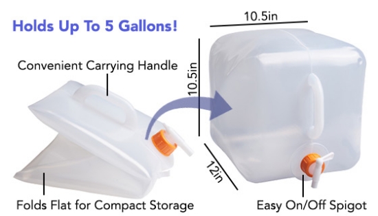 5 Gallon Cube Fresh Water Carrier With Spout