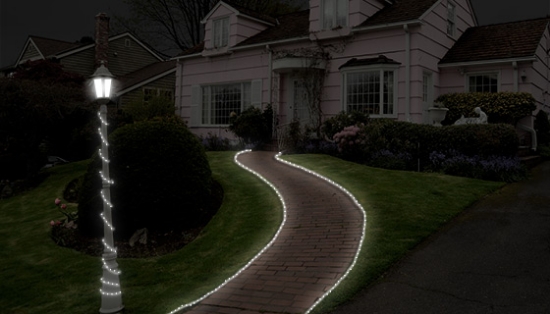 These White Solar LED Rope Lights are ideal for lining walkways, windows, trees, gazebos, architectural details, stairs, deck railings and any other outdoor object you can imagine.