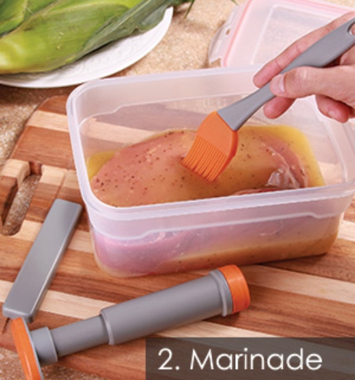 Get the most out of your meat! Make flavorful beef, chicken, pork, vegetables and more with the 4 Piece Marinade Set by Chefs Basics.