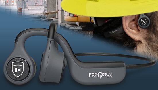 Enjoy the latest technology in headphones with these innovative Bone Conduction Earphones by Frequency Sound. Rather than go over or in your ears, these rest comfortably on your temple to almost magically transmit sound.
