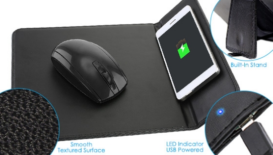 The Vistatech Wireless Charging Mouse Pad is a great way to charge your phone with no wires while at your desk.