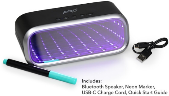 Cypher Blacklight Infinity Bluetooth Speaker with Neon Message Board